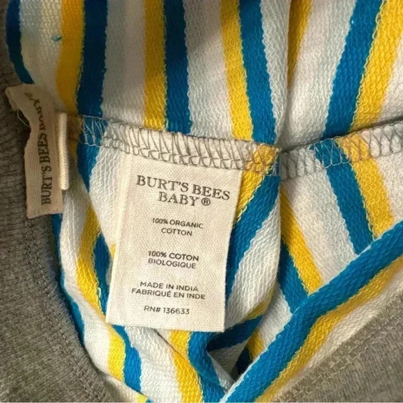 Burt’s Bees Baby Unisex Striped Shorts - Picture 4 of 4